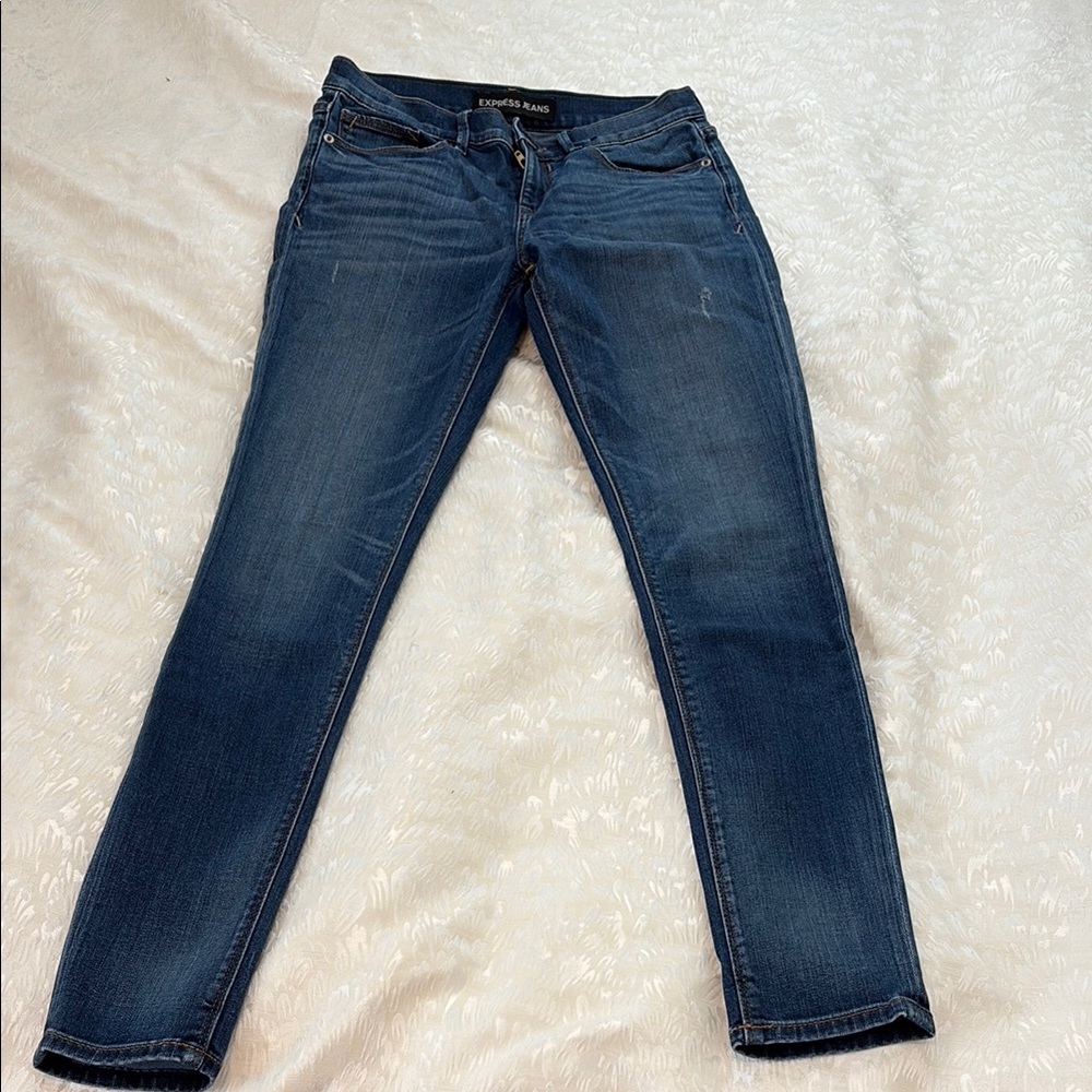 Express Blue Skinny Jeans Sleek Fit